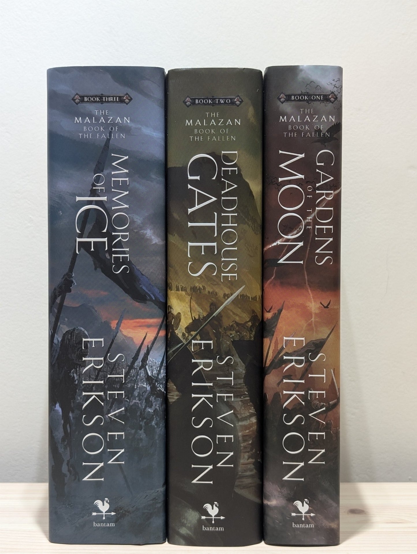 Malazan Book of the Fallen 1 - 3 by Steven Erikson (Signed with sprayed edges) - Fialta Books