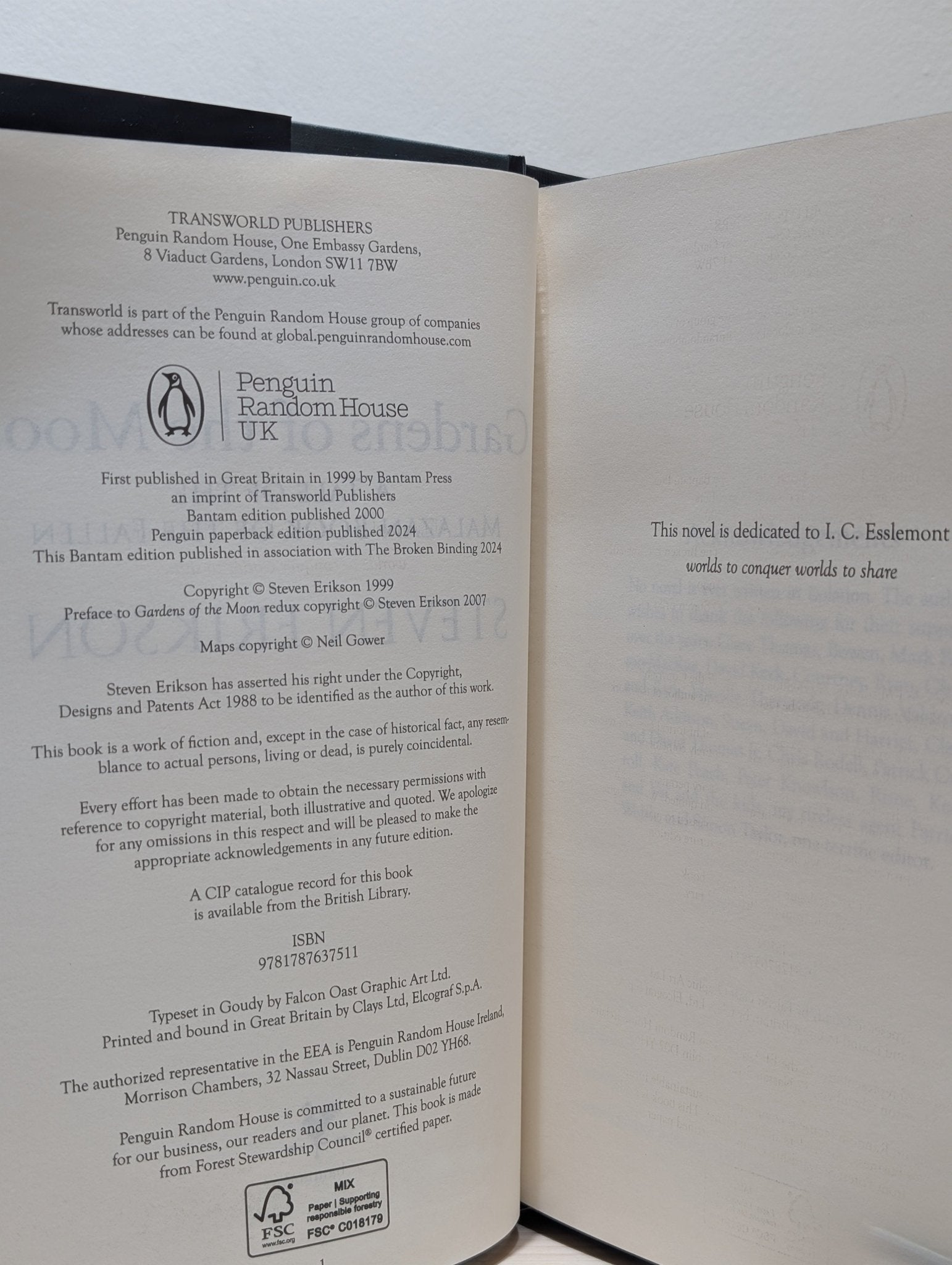 Malazan Book of the Fallen 1 - 3 by Steven Erikson (Signed with sprayed edges) - Fialta Books