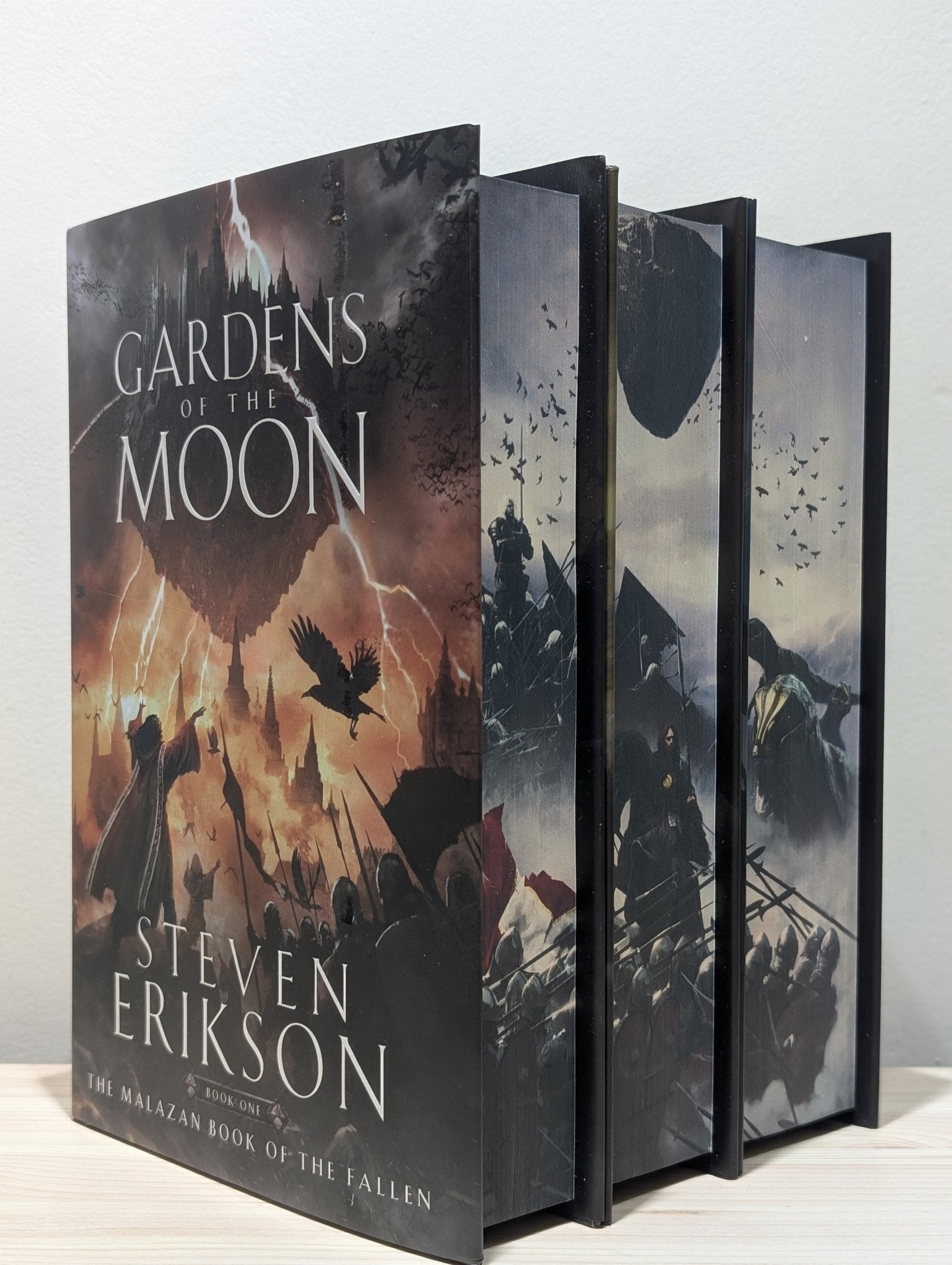 Malazan Book of the Fallen 1 - 3 by Steven Erikson (Signed with sprayed edges) - Fialta Books