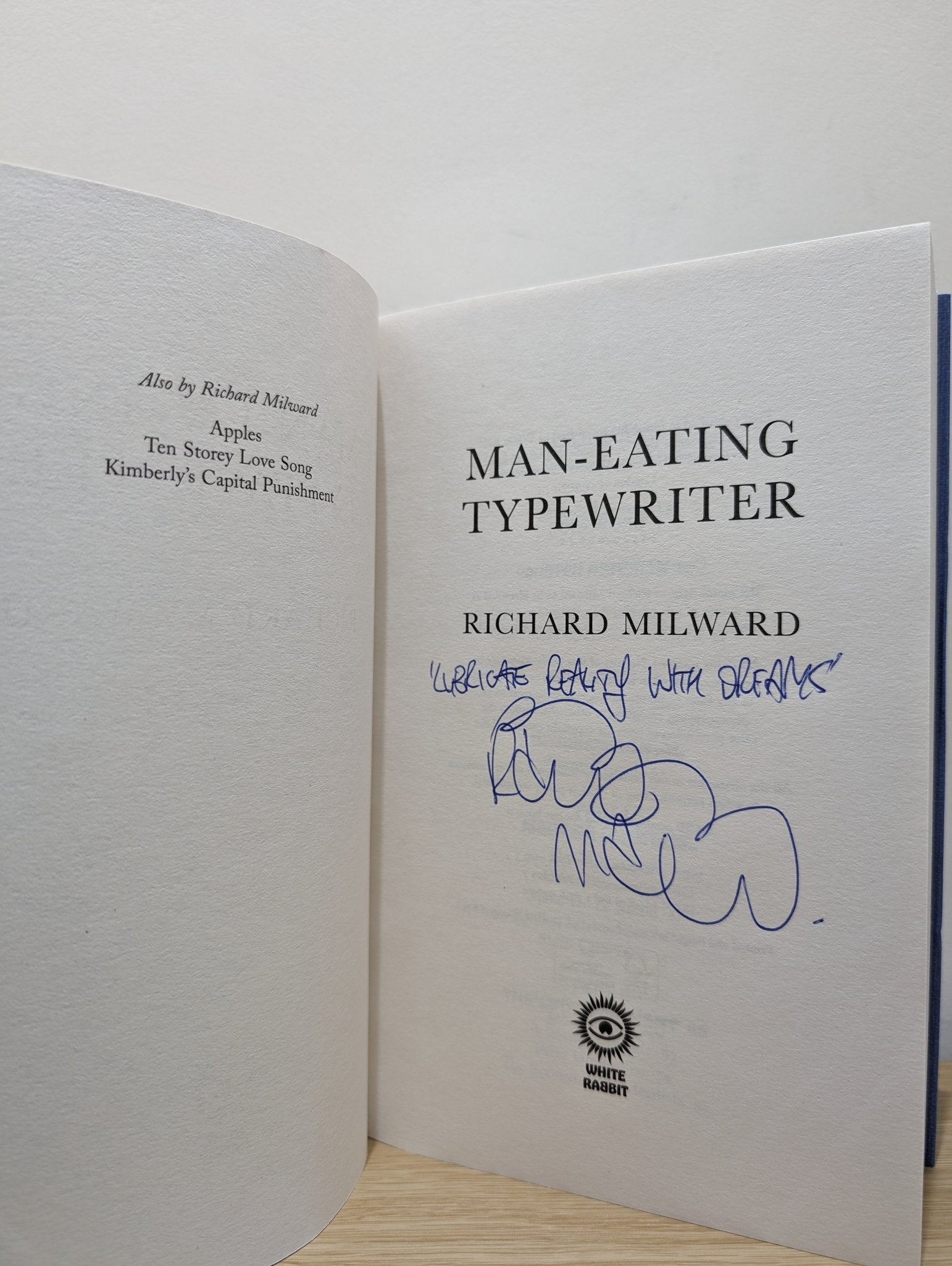 Man - Eating Typewriter by Richard Milward (Signed Lined First Edition) - Fialta Books