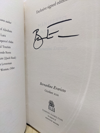 Manifesto: On Never Giving Up by Bernardine Evaristo (Signed First Edition) - Fialta Books