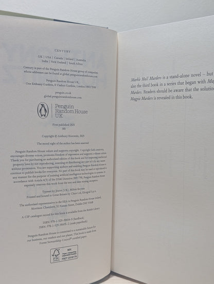 Marble Hall Murders by Anthony Horowitz (Signed First Edition) - Fialta Books