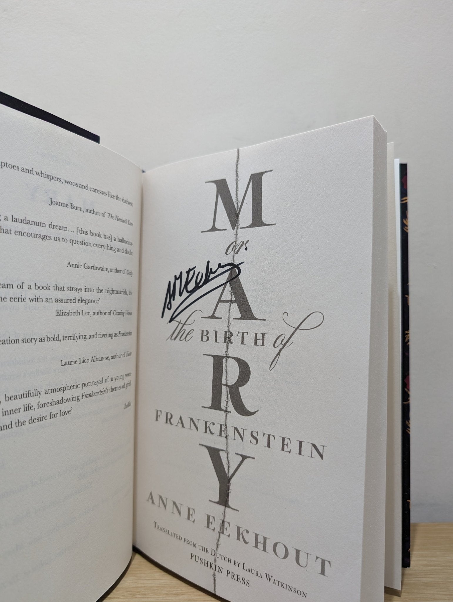Mary: or, The Birth of Frankenstein by Anne Eekhout (Signed First Edition) - Fialta Books