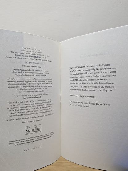 Mary Said What She Said by Darryl Pinckney (Signed First Edition) - Fialta Books