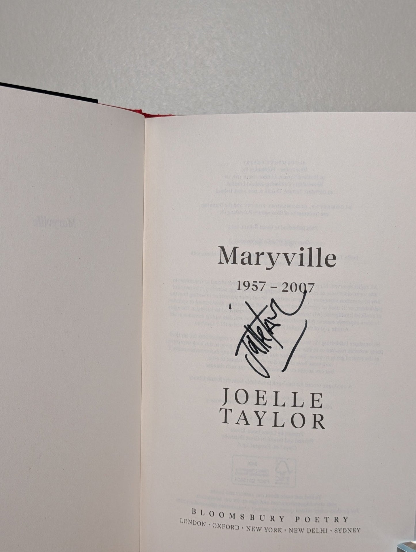 Maryville by Joelle Taylor (Signed First Edition) - Fialta Books