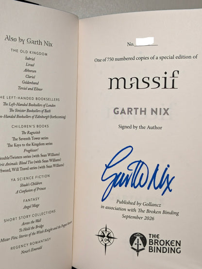 Massif by Garth Nix (Signed First Edition with sprayed edges) - Fialta Books