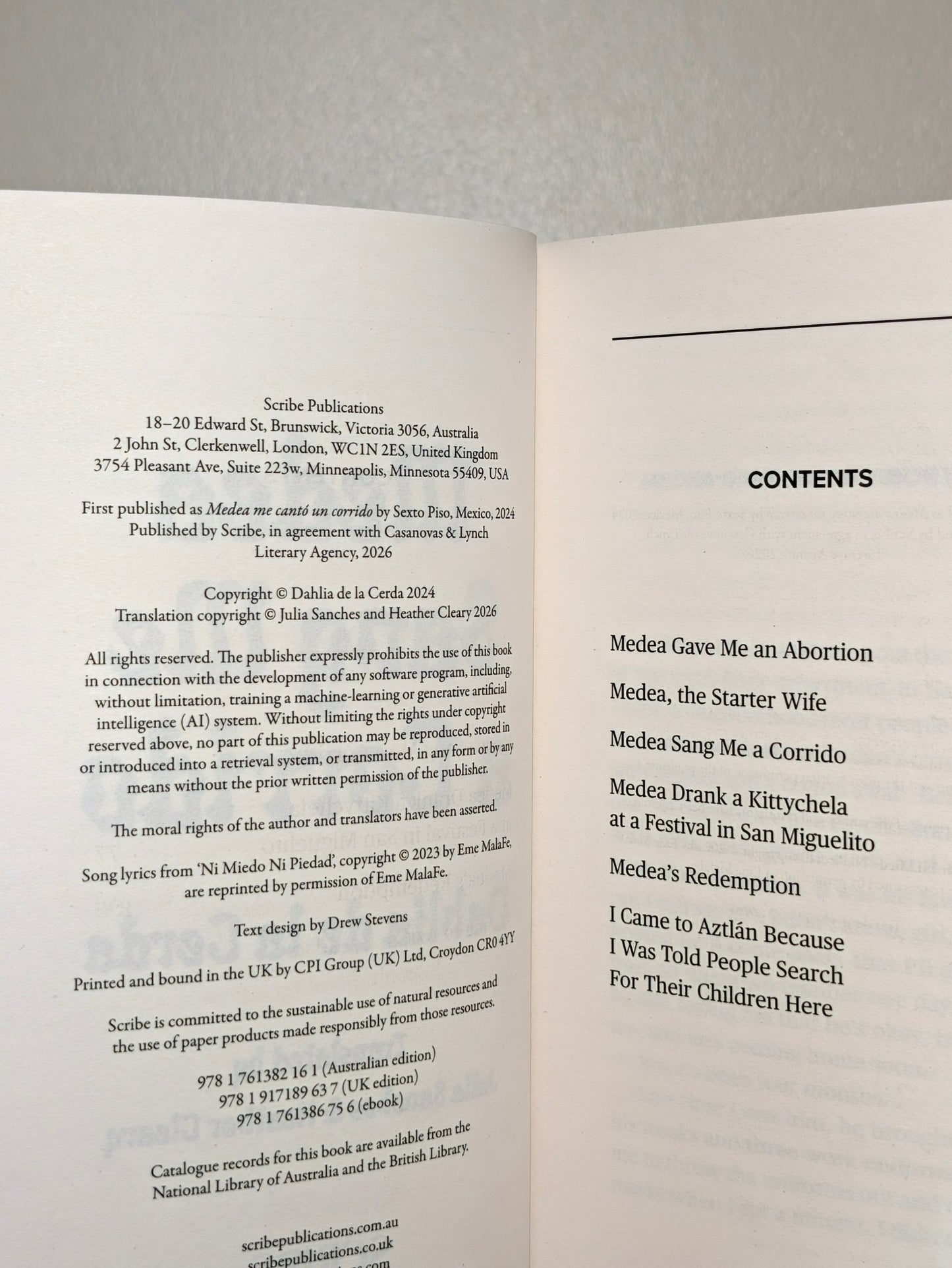 Medea Sang Me a Corrido by Dahlia De La Cerda (Signed First Edition) - Fialta Books
