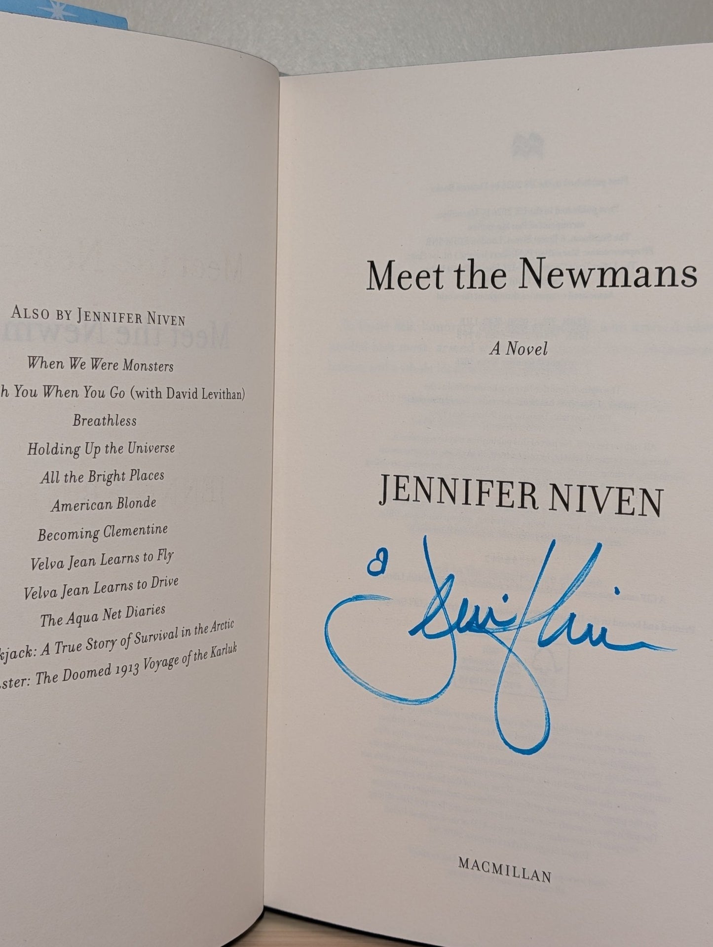Meet the Newmans by Jennifer Niven (Signed First Edition with sprayed edges) - Fialta Books