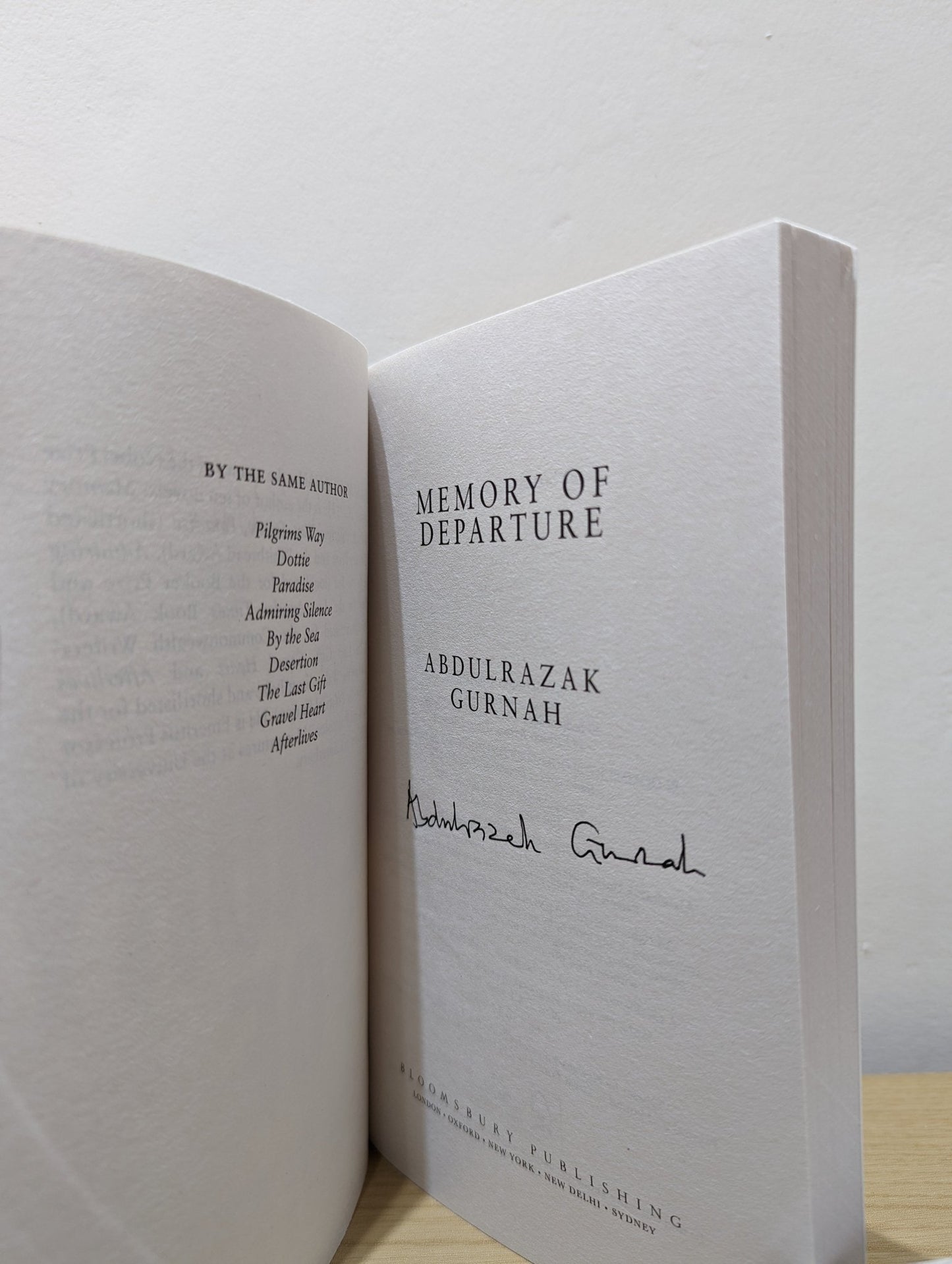 Memory of Departure by Abdulrazak Gurnah (Signed) - Fialta Books