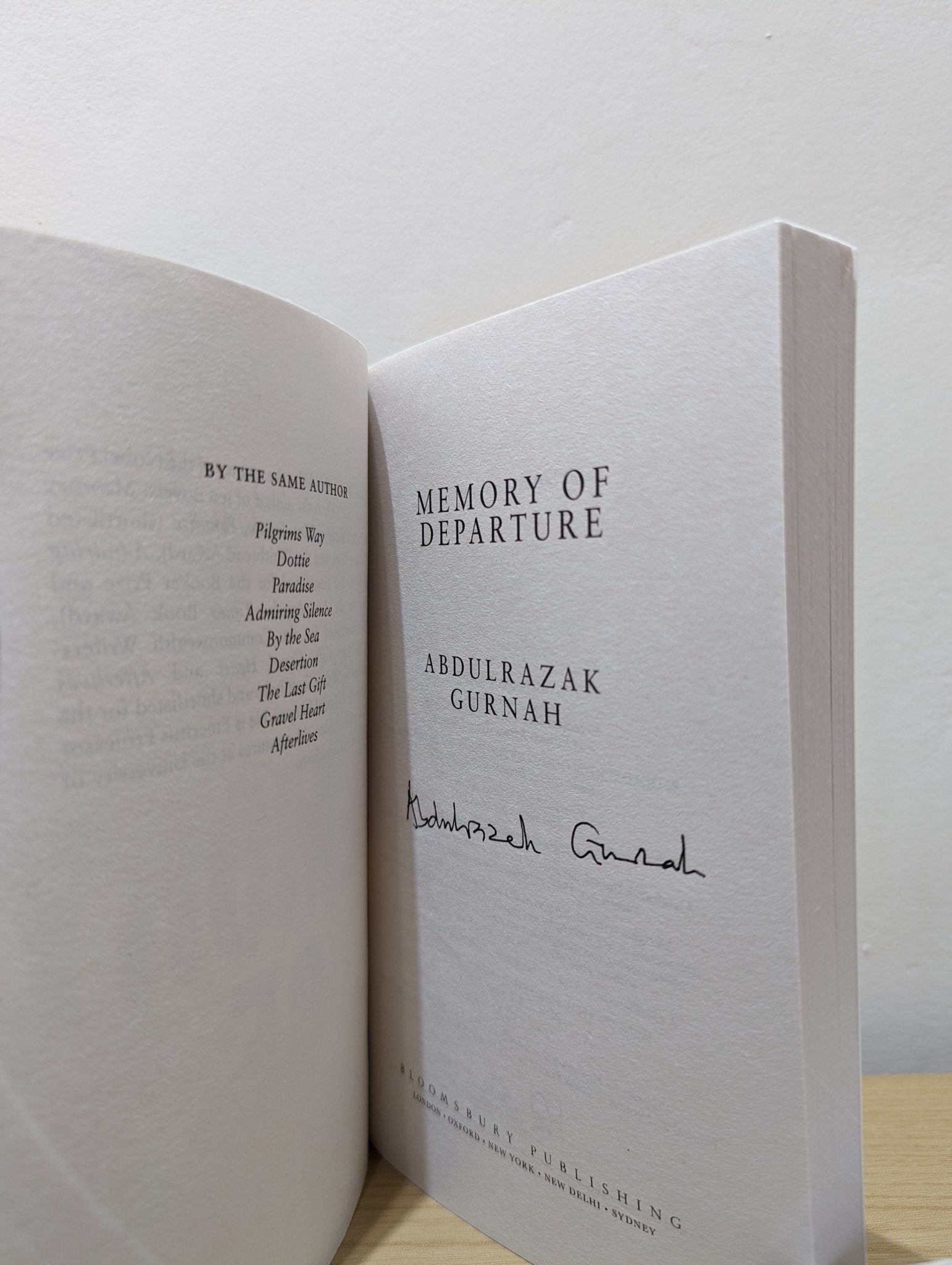 Memory of Departure by Abdulrazak Gurnah (Signed) - Fialta Books