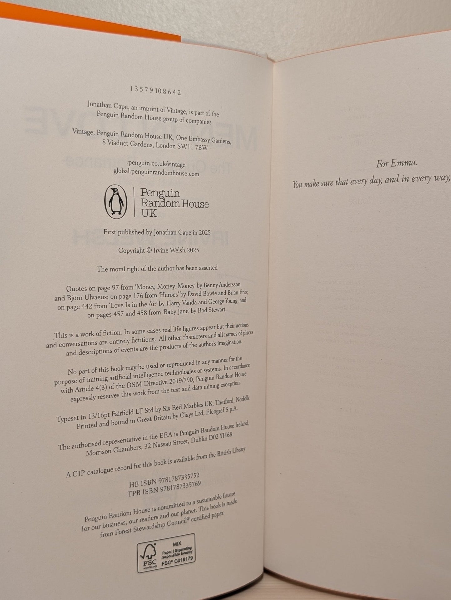 Men in Love by Irvine Welsh (Signed First Edition with sprayed edges) - Fialta Books