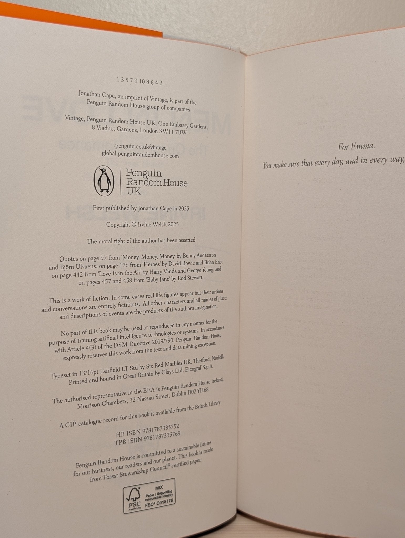 Men in Love by Irvine Welsh (Signed First Edition with sprayed edges) - Fialta Books