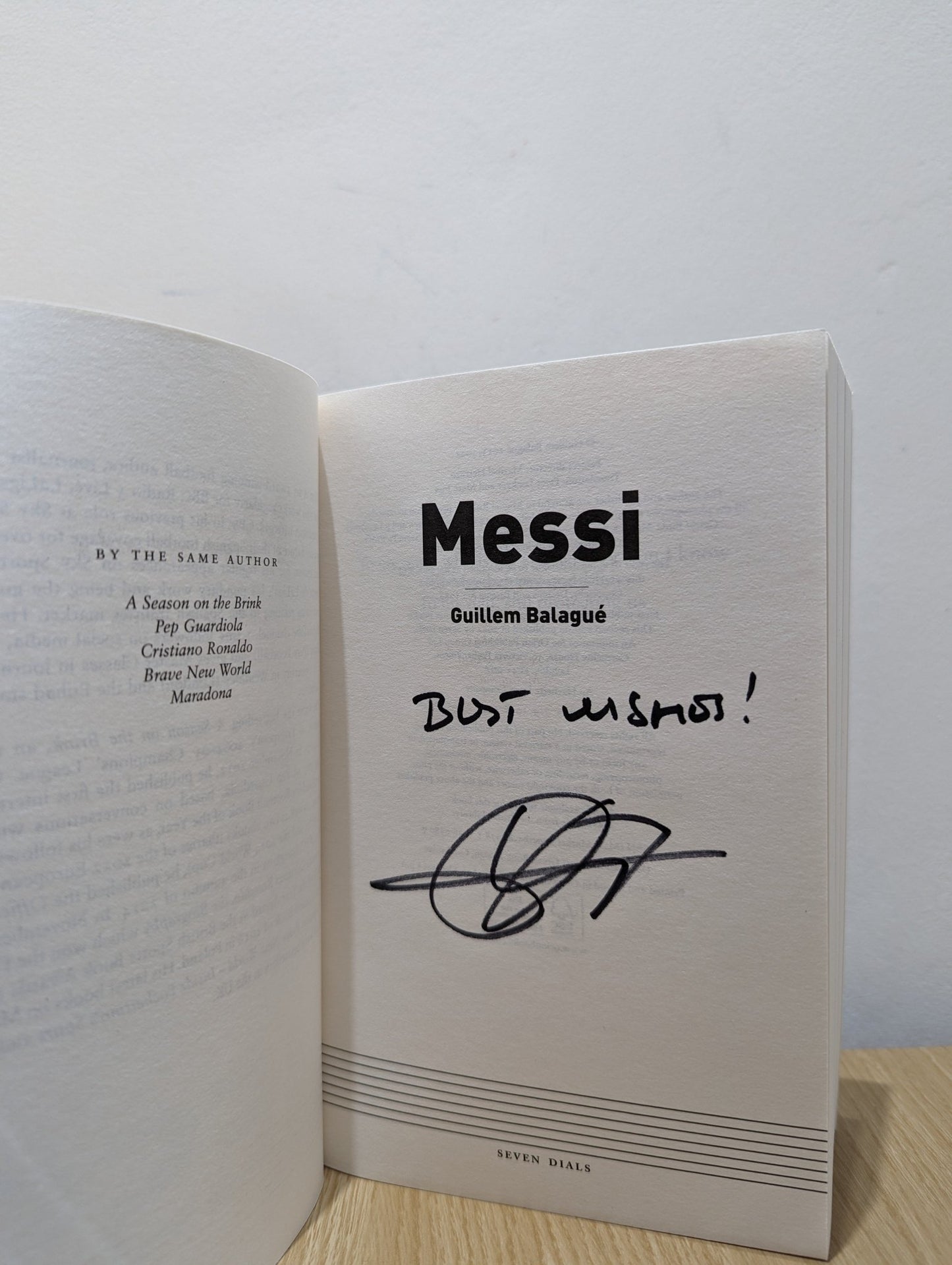 Messi by Guillem Balague (Signed) - Fialta Books