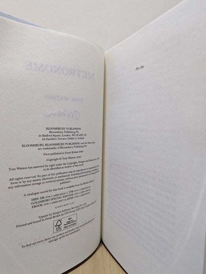 Metronome by Tom Watson (Signed First Edition) - Fialta Books