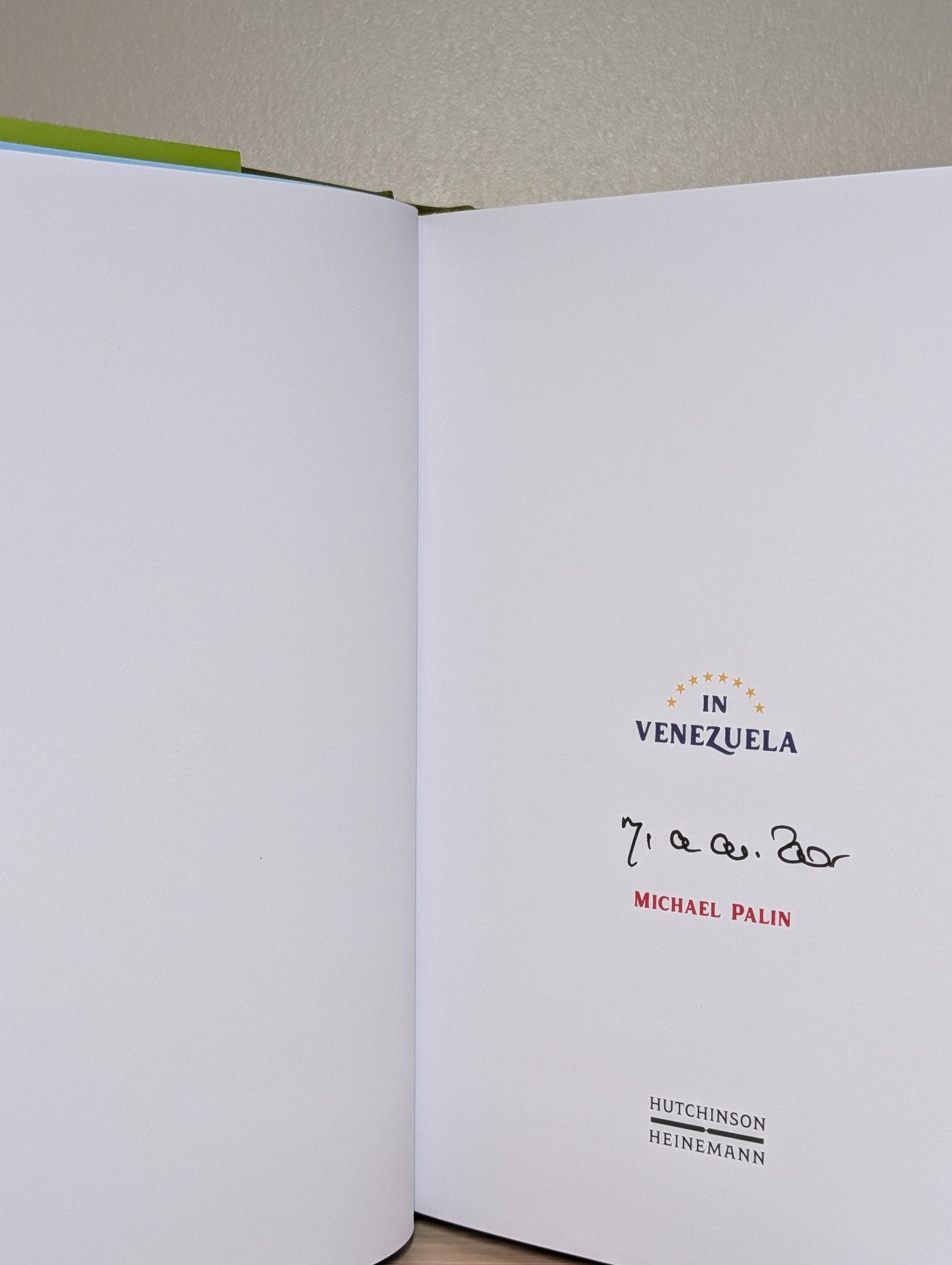 Michael Palin in Venezuela by Michael Palin (Signed First Edition) - Fialta Books