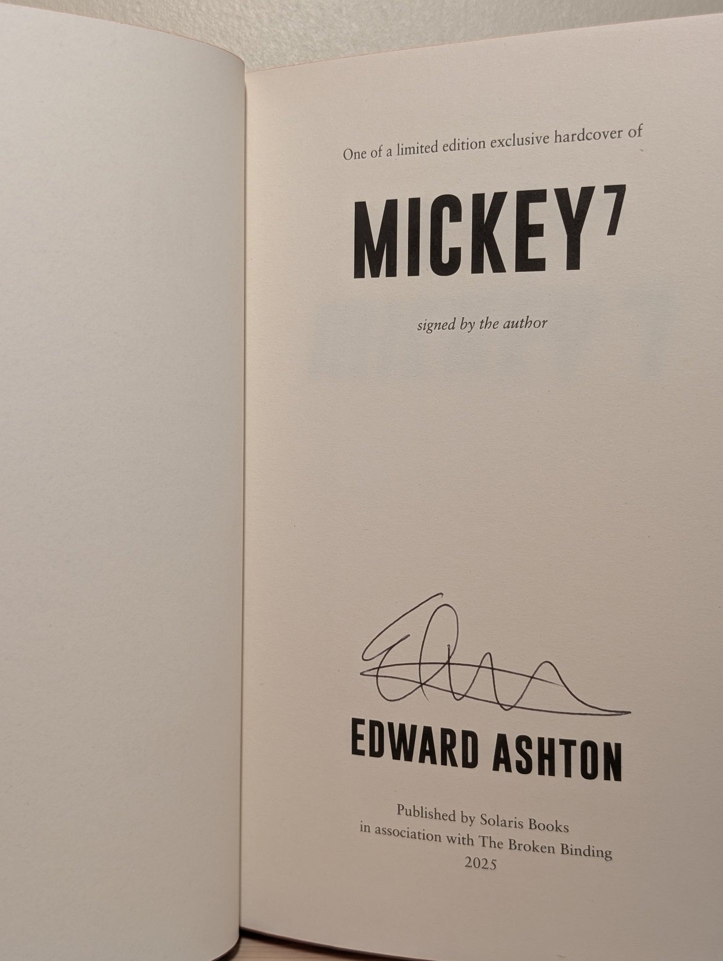 Mickey7 by Edward Ashton (Signed Special Edition with sprayed edges) - Fialta Books