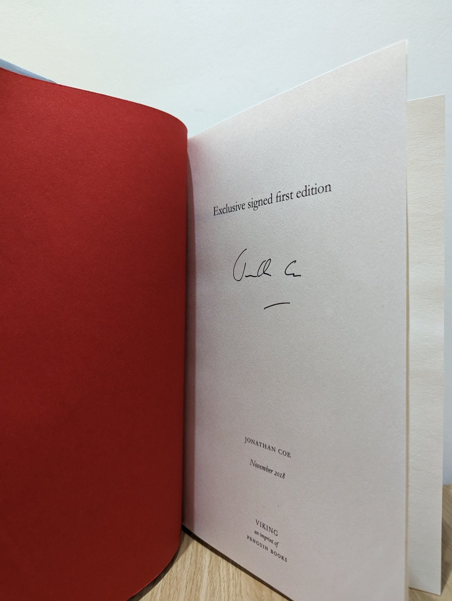 Middle England by Jonathan Coe (Signed First Edition) - Fialta Books