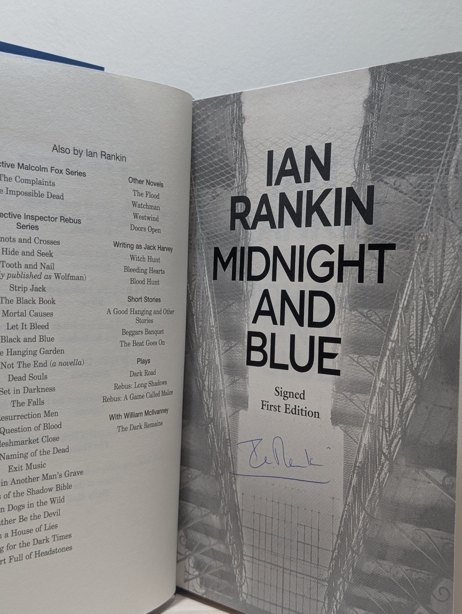 Midnight and Blue by Ian Rankin (Signed First Edition) - Fialta Books