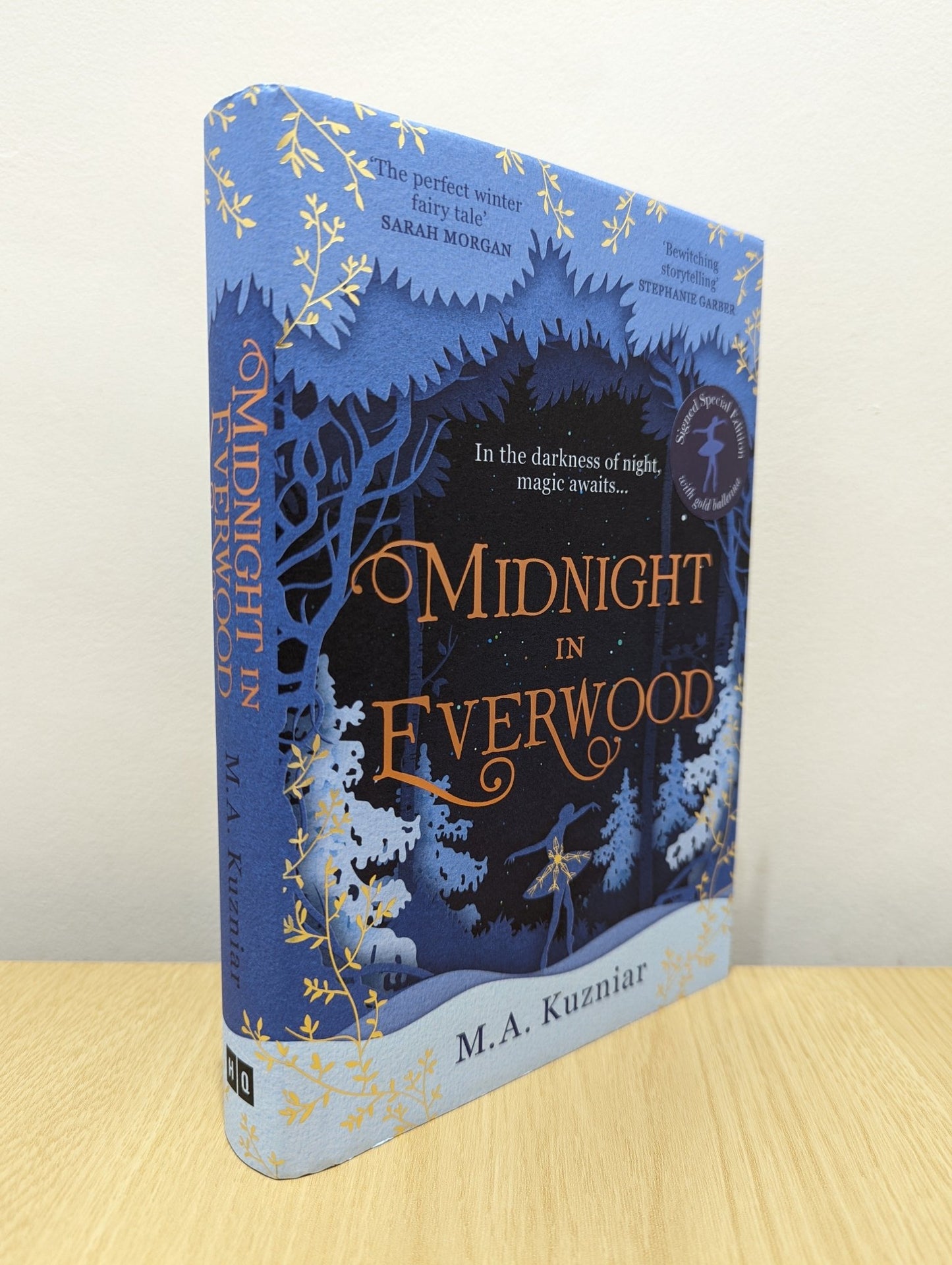Midnight in Everwood by M.A. Kuzniar (Signed First Edition with gold ballerina cover) - Fialta Books