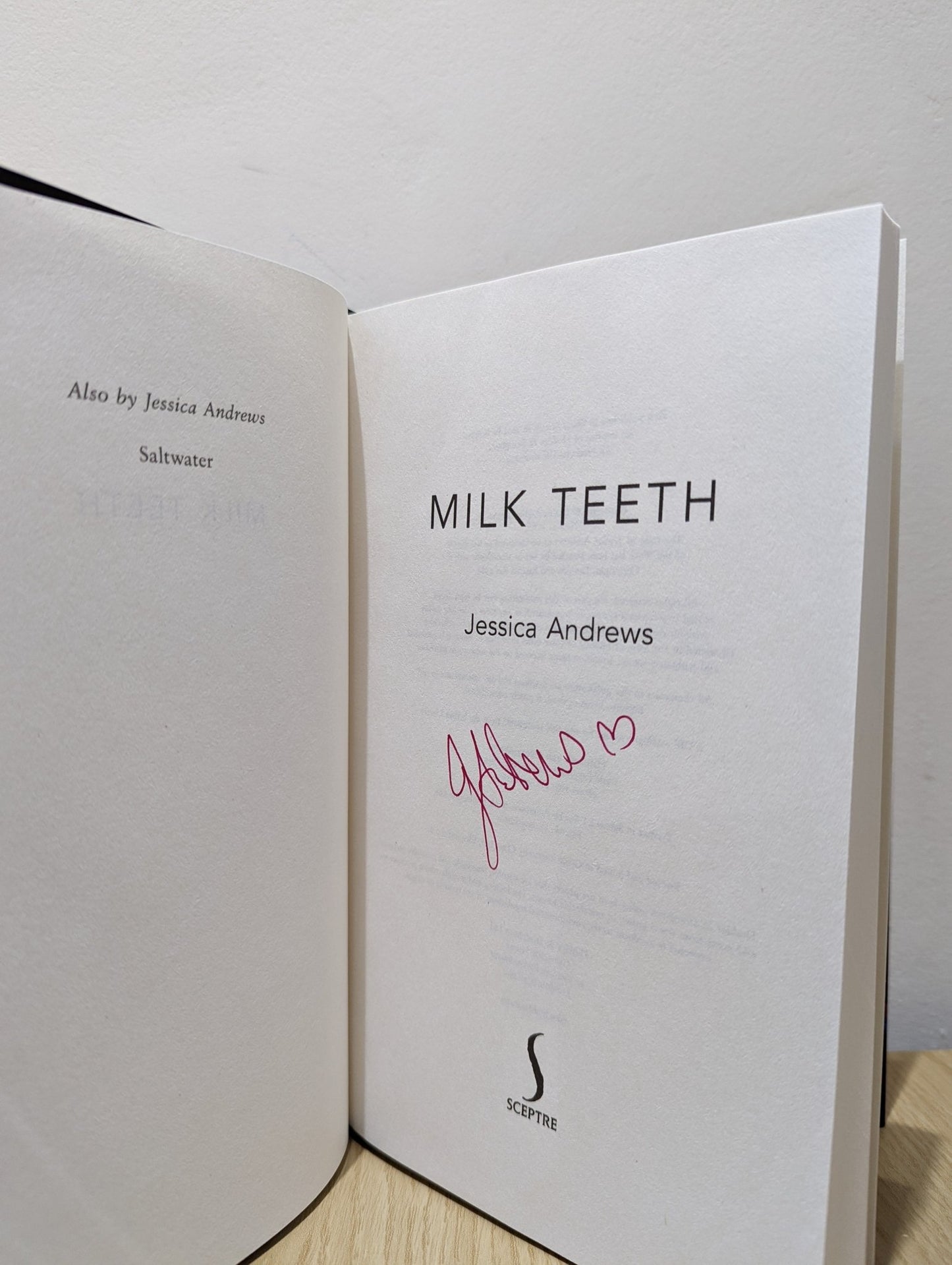 Milk Teeth by Jessica Andrews (Signed First Edition) - Fialta Books
