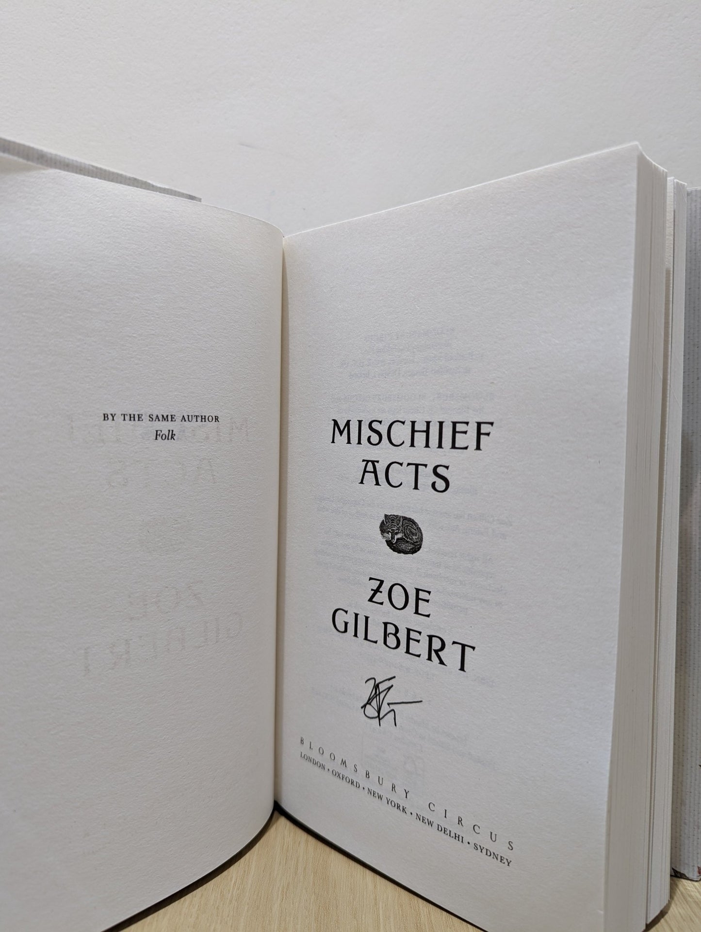 Mischief Acts by Zoe Gilbert (Signed First Edition) - Fialta Books