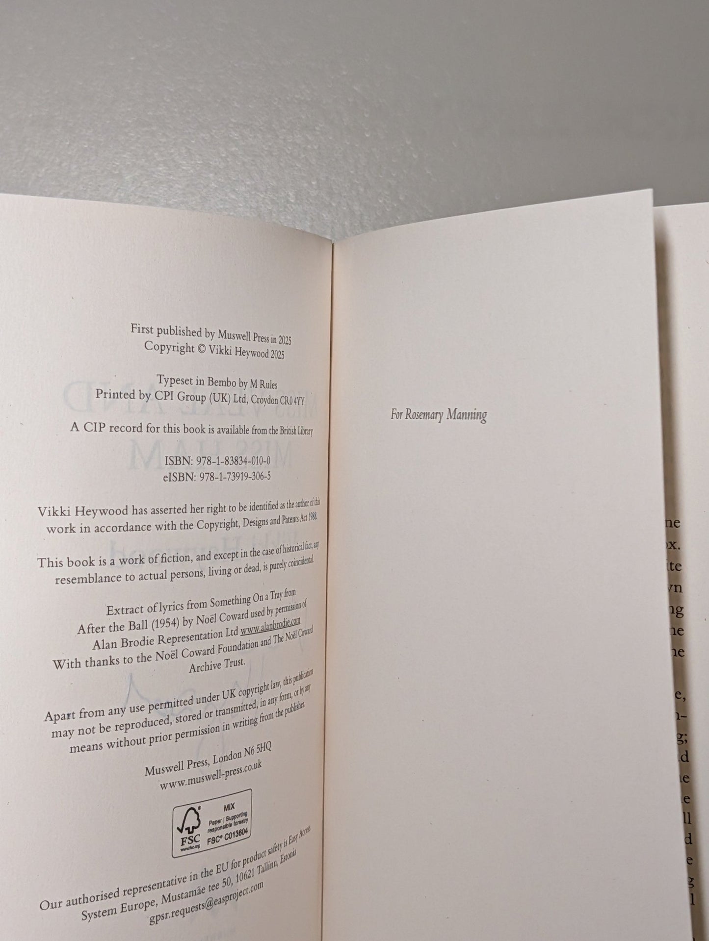 Miss Veal and Miss Ham by Vikki Heywood (Signed First Edition) - Fialta Books