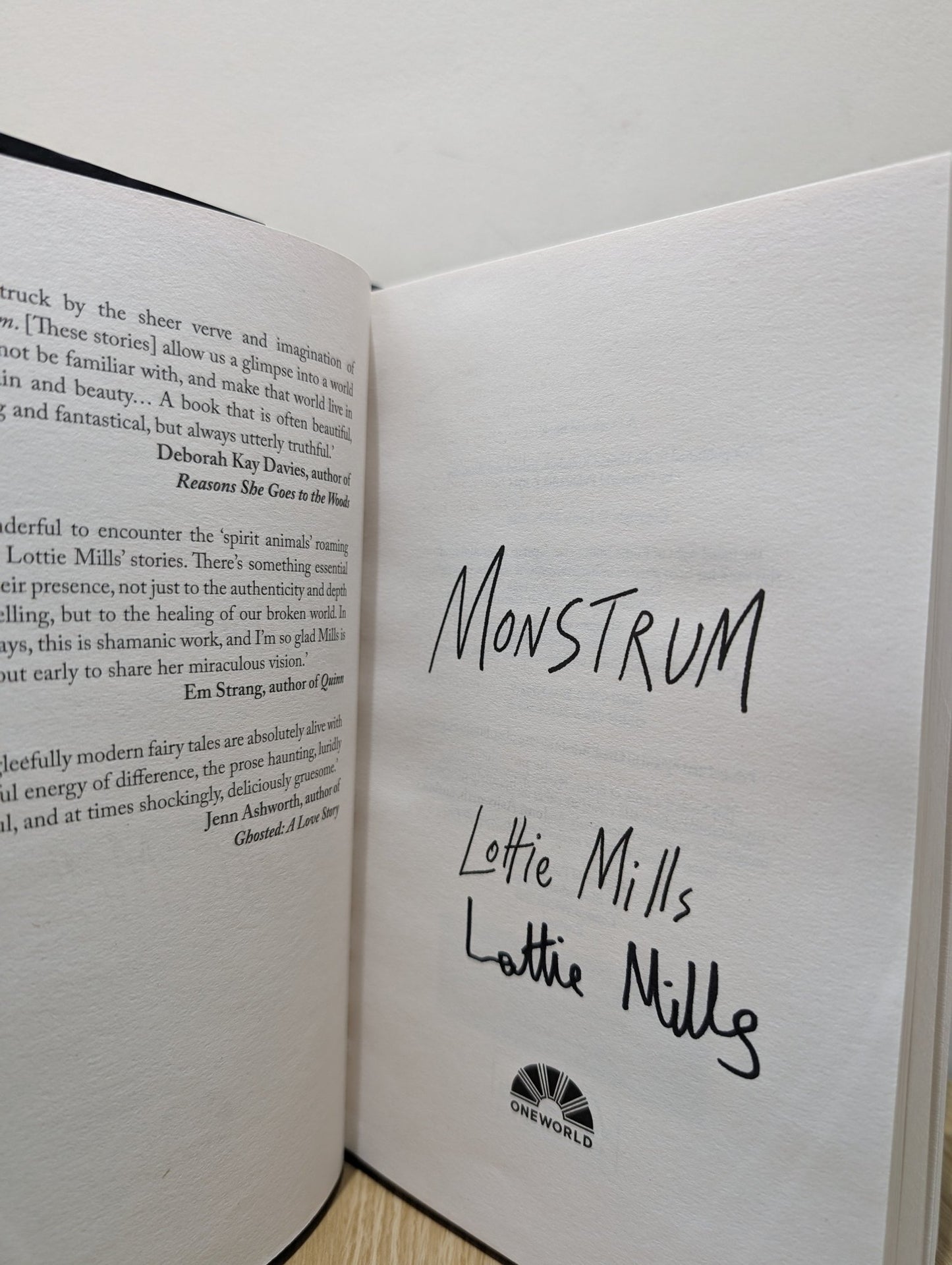 Monstrum by Lottie Mills (Signed First Edition) - Fialta Books