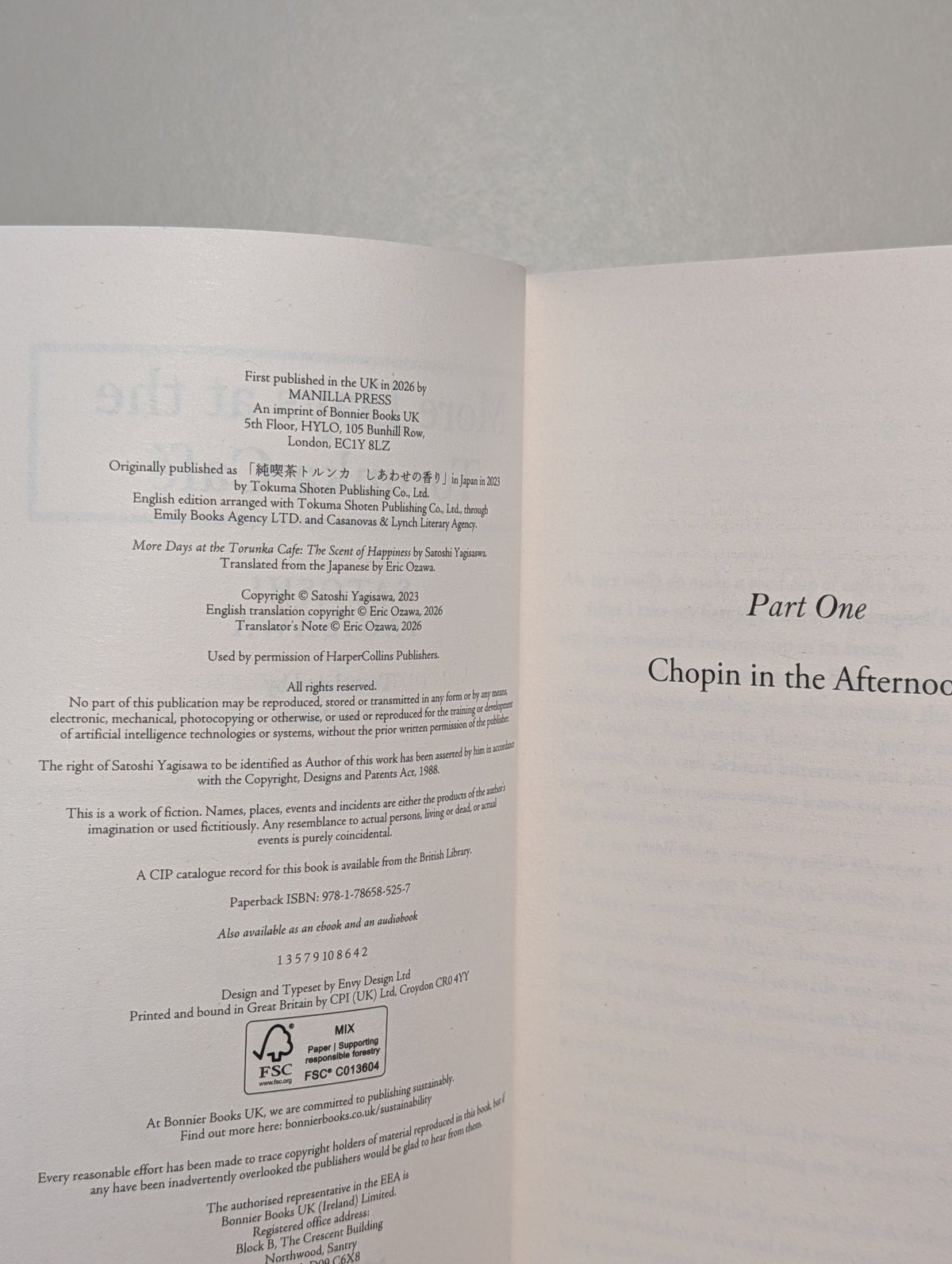 More Days at the Torunka Cafe by Satoshi Yagisawa (Signed First Edition) - Fialta Books