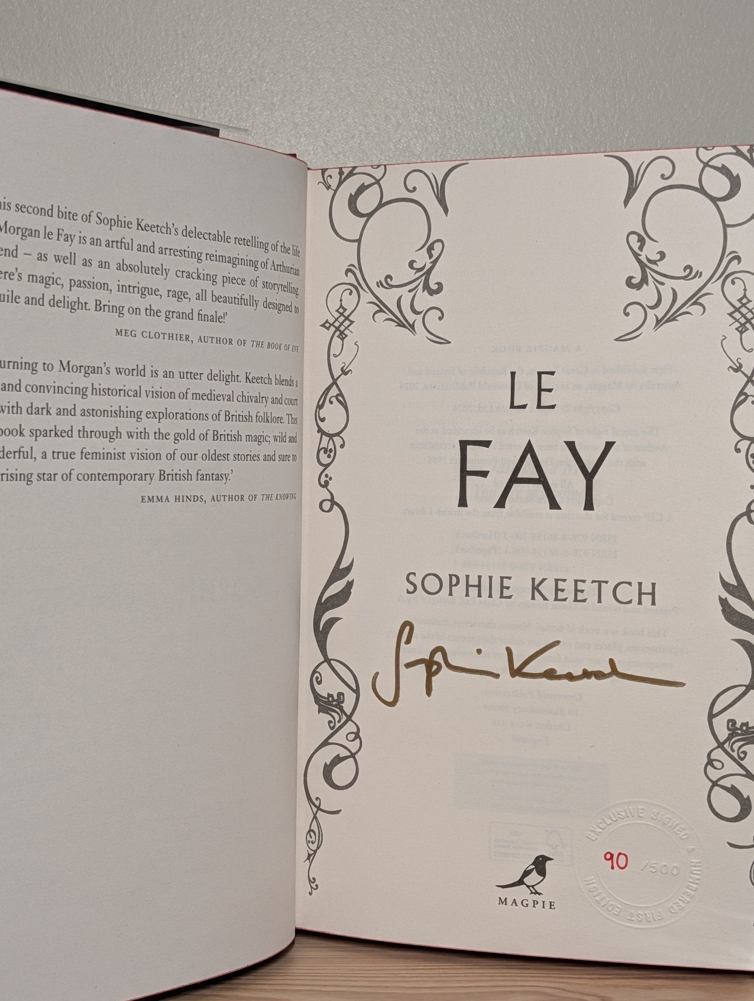 Morgan Is My Name; Le Fay; Storm over Camelot by Sophie Keetch (Signed Set with sprayed edges) - Fialta Books
