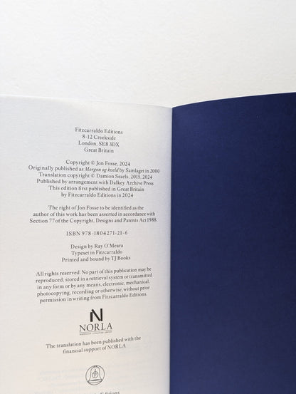 Morning and Evening by Jon; Searls Fosse (Signed First Edition) - Fialta Books