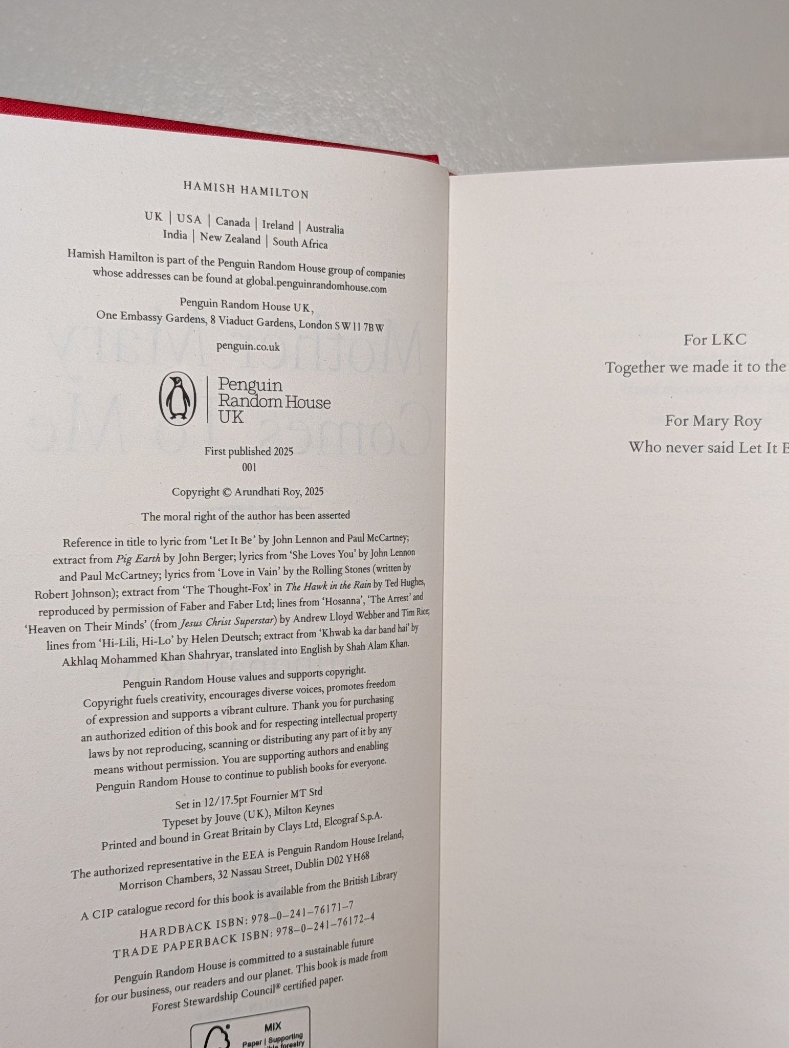 Mother Mary Comes To Me by Arundhati Roy (Signed First Edition) - Fialta Books