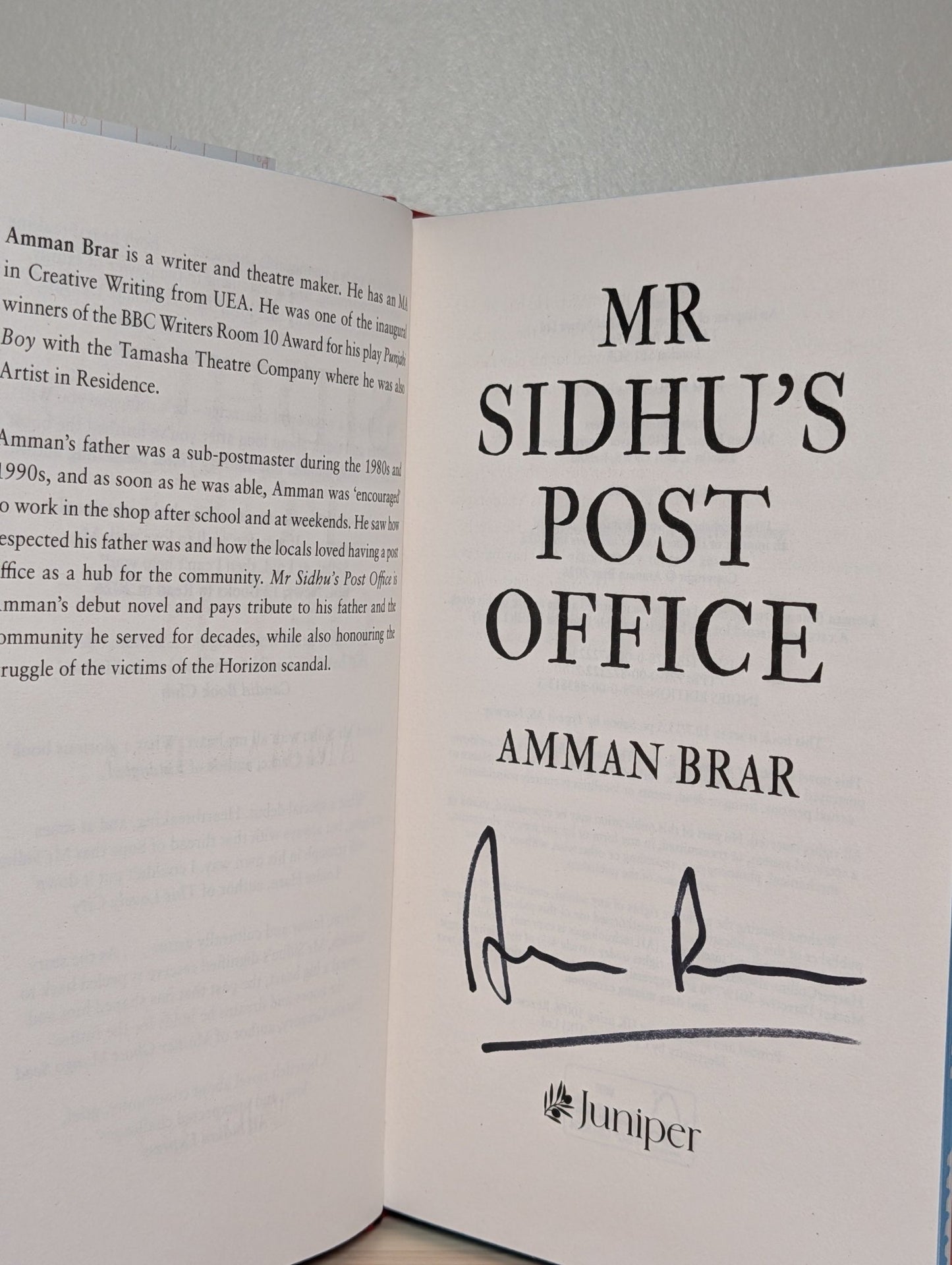 Mr Sidhu's Post Office by Amman Brar (Signed First Edition with sprayed edges) - Fialta Books
