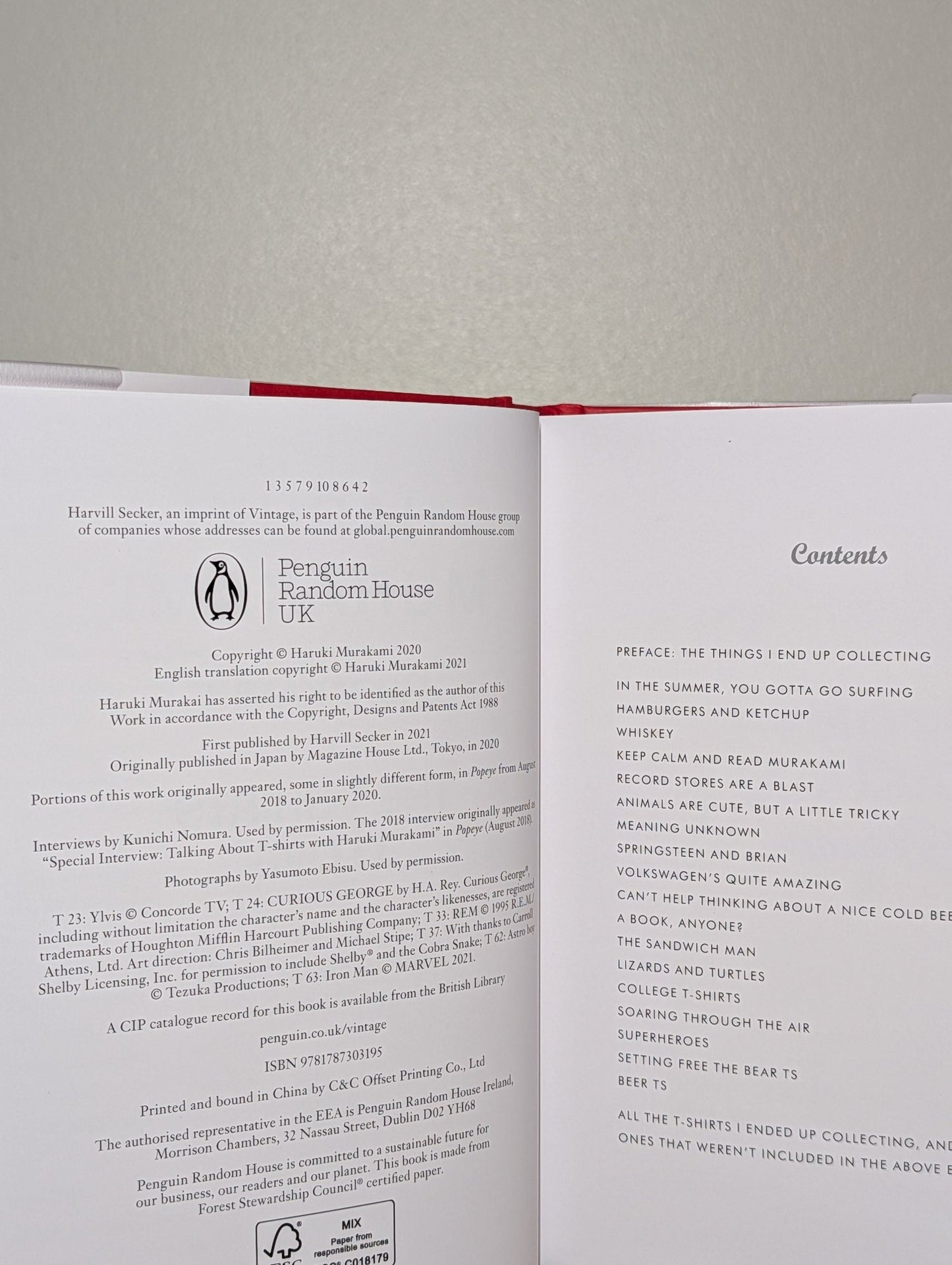 Murakami T: The T-Shirts I Love by Haruki Murakami (Signed First Edition) - Fialta Books