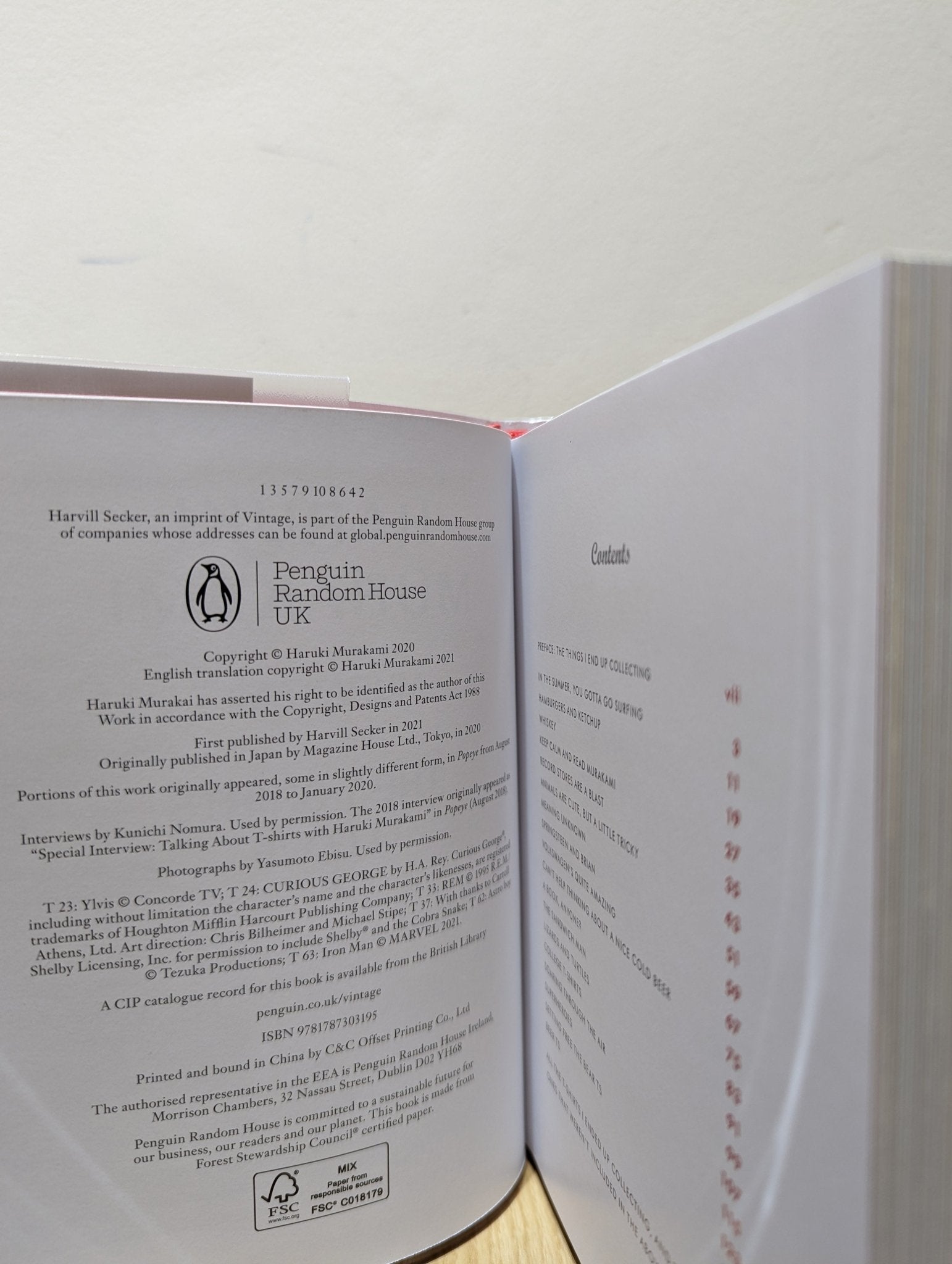 Murakami T: The T-Shirts I Love by Haruki Murakami (Signed First Edition) - Fialta Books