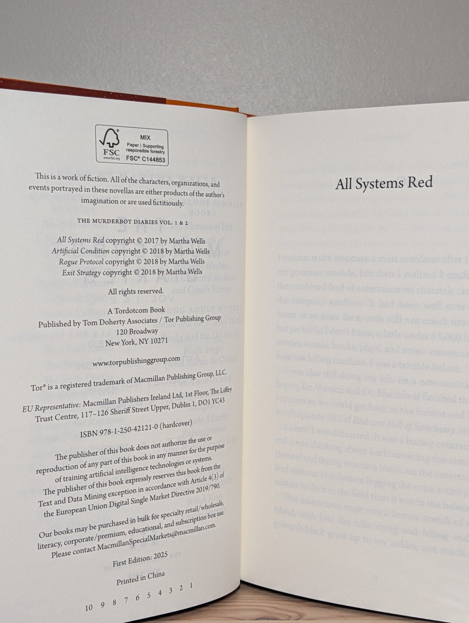 Murderbot Diaries by Martha Wells (Signed Newl Edition with sprayed edges) - Fialta Books