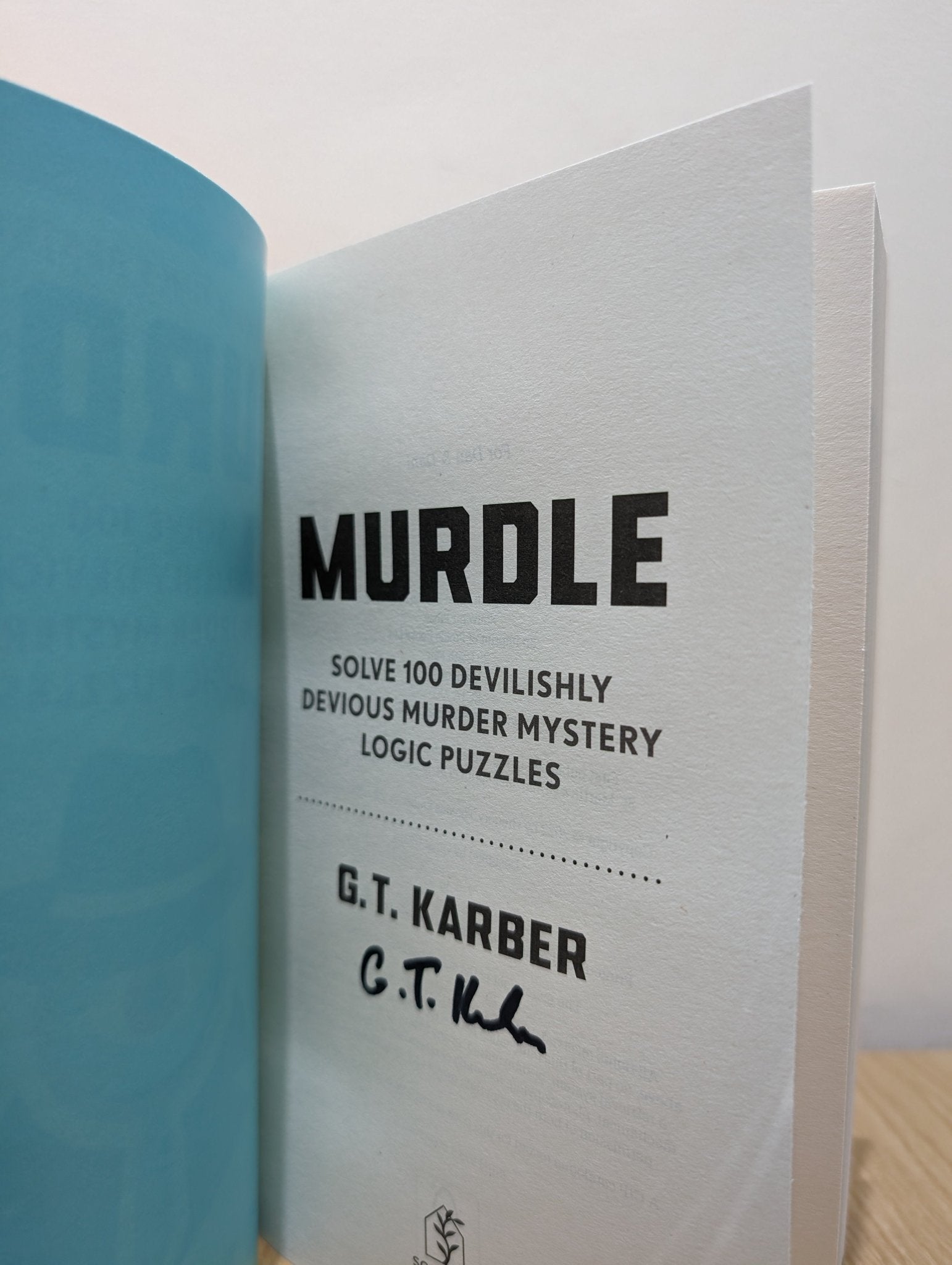 Murdle by G.T Karber (Signed) - Fialta Books