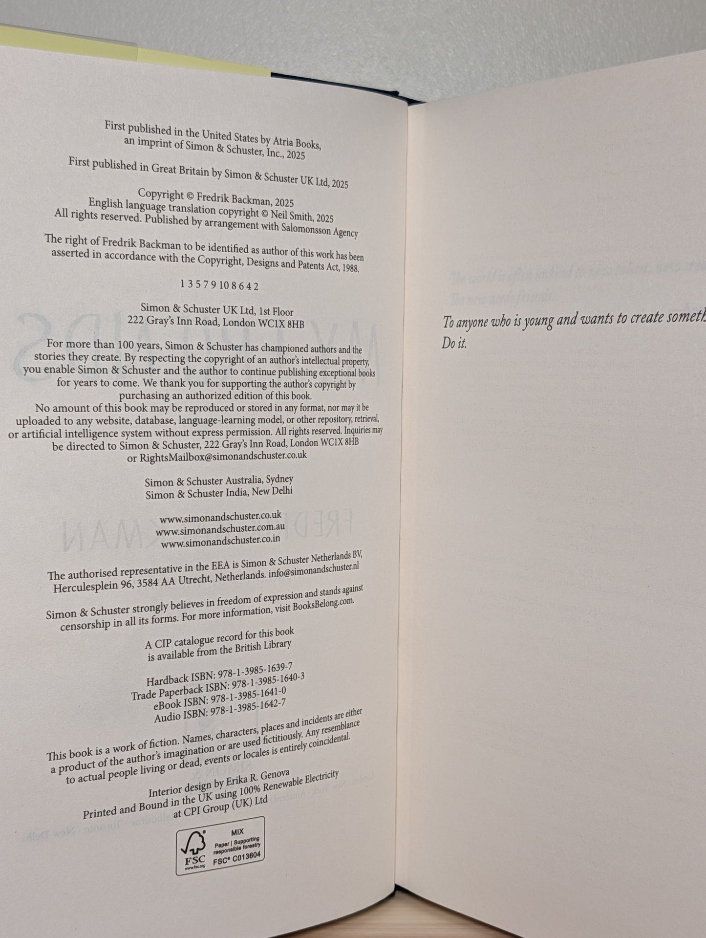 My Friends by Fredrik Backman (Signed First Edition) - Fialta Books