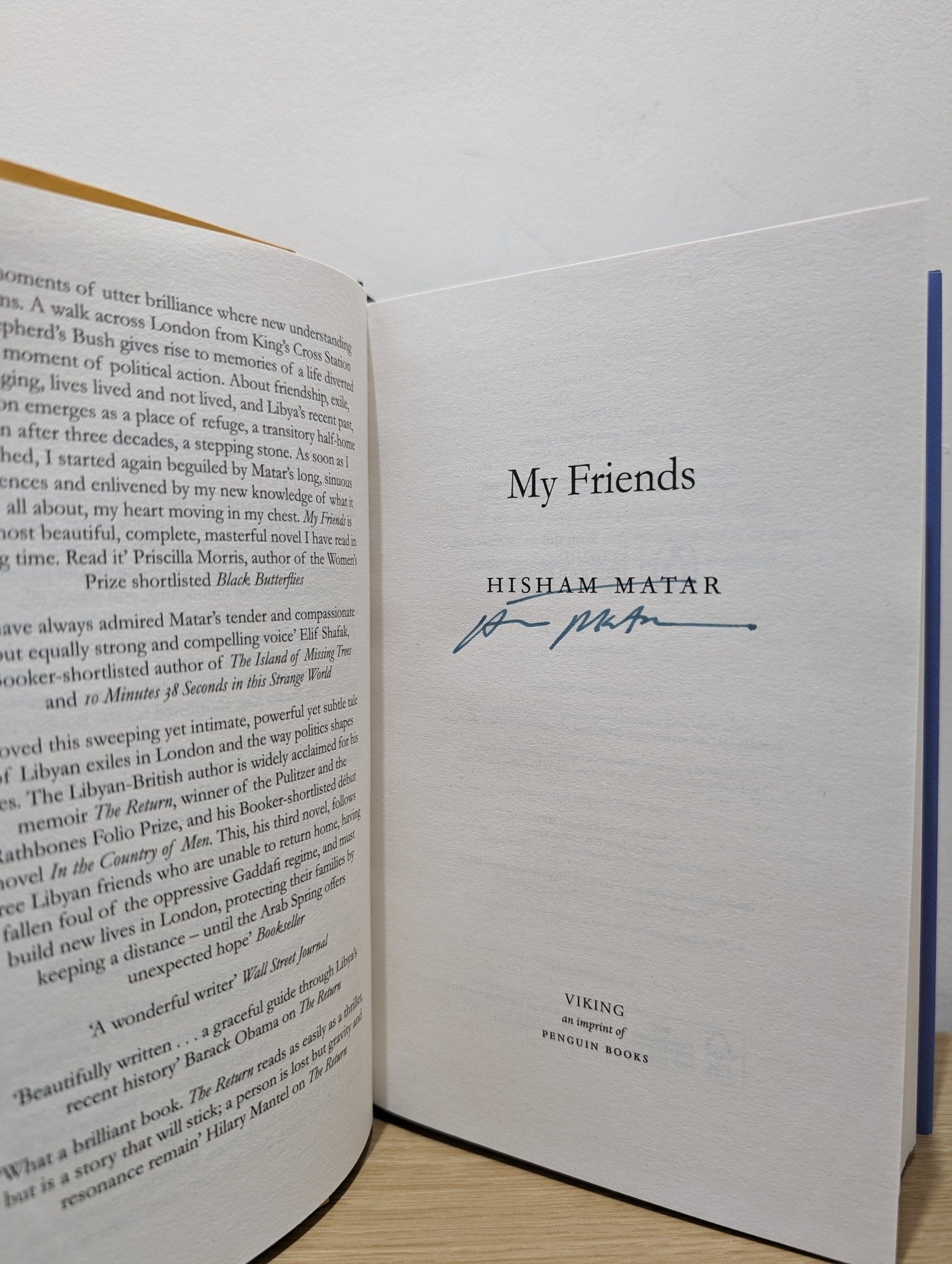 My Friends by Hisham Matar (Signed First Edition) - Fialta Books