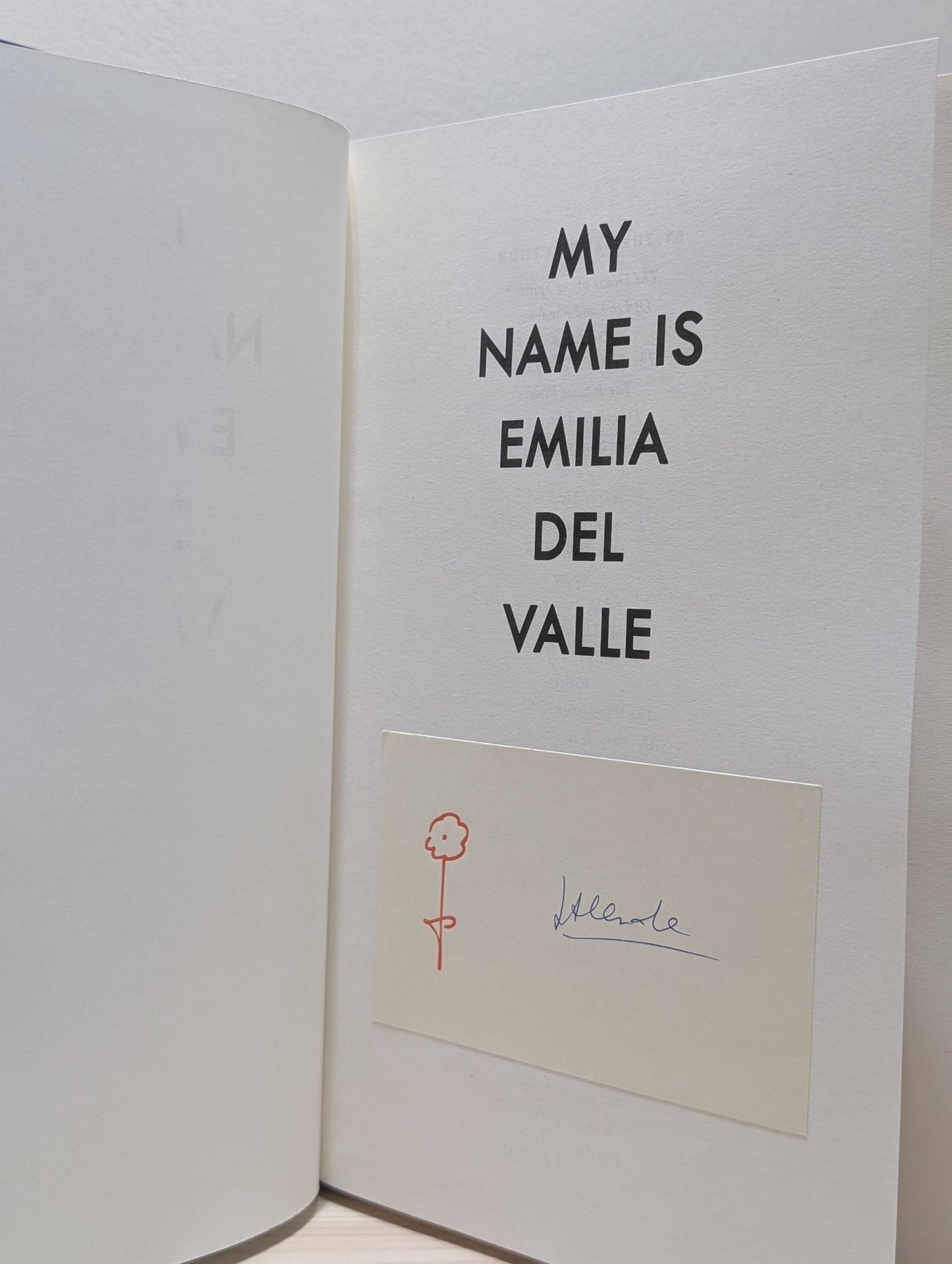 My Name is Emilia del Valle by Isabel Allende (Signed First Edition) - Fialta Books