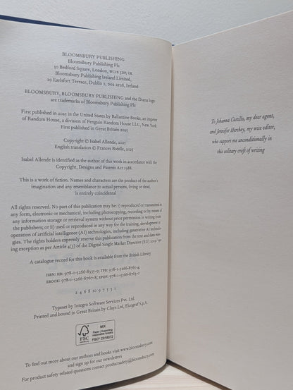 My Name is Emilia del Valle by Isabel Allende (Signed First Edition) - Fialta Books