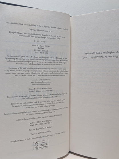 My Next Breath by Jeremy Renner (Signed First Edition) - Fialta Books