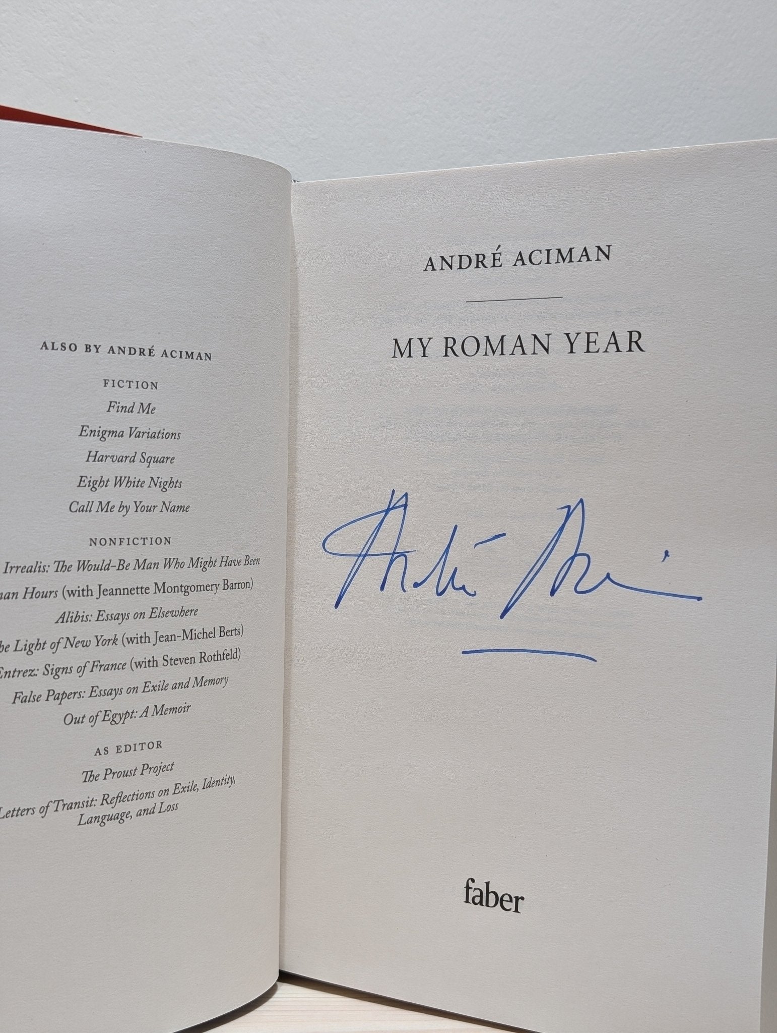 My Roman Year by Andre Aciman (Signed First Edition) - Fialta Books