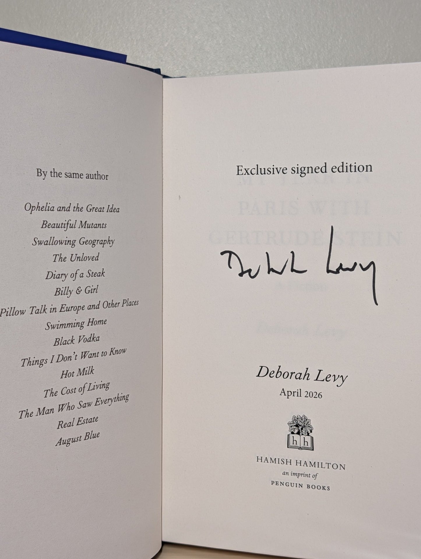 My Year in Paris with Gertrude Stein by Deborah Levy (Signed First Edition) - Fialta Books