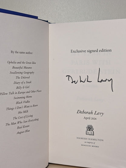 My Year in Paris with Gertrude Stein by Deborah Levy (Signed First Edition) - Fialta Books