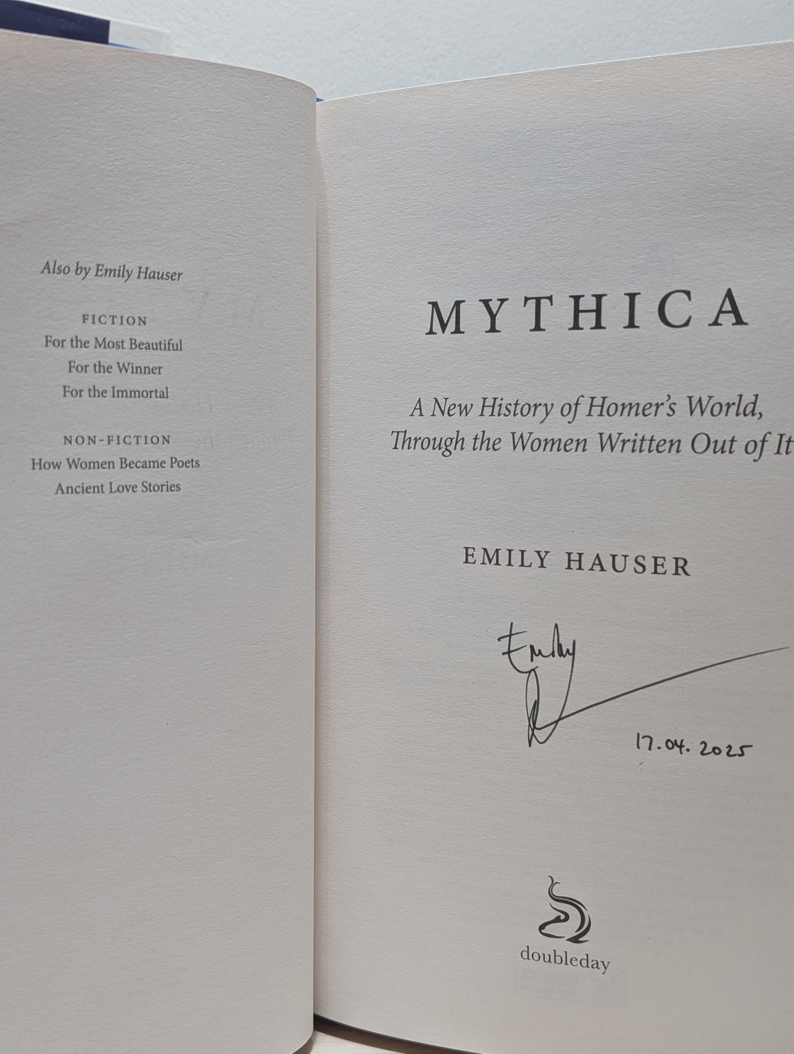 Mythica by Emily Hauser (Signed Dated First Edition) - Fialta Books