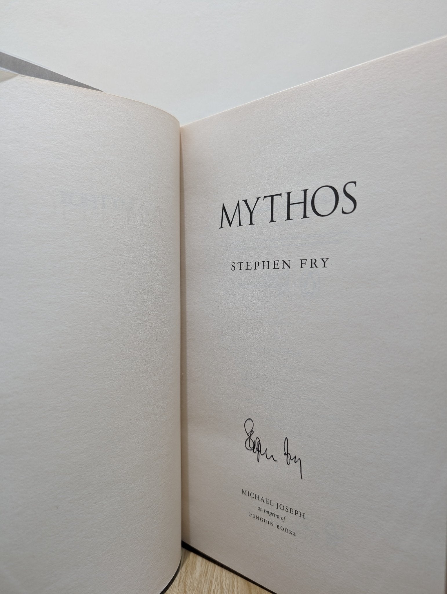 Mythos; Heroes; Troy by Stephen Fry (Signed First Edition) - Fialta Books