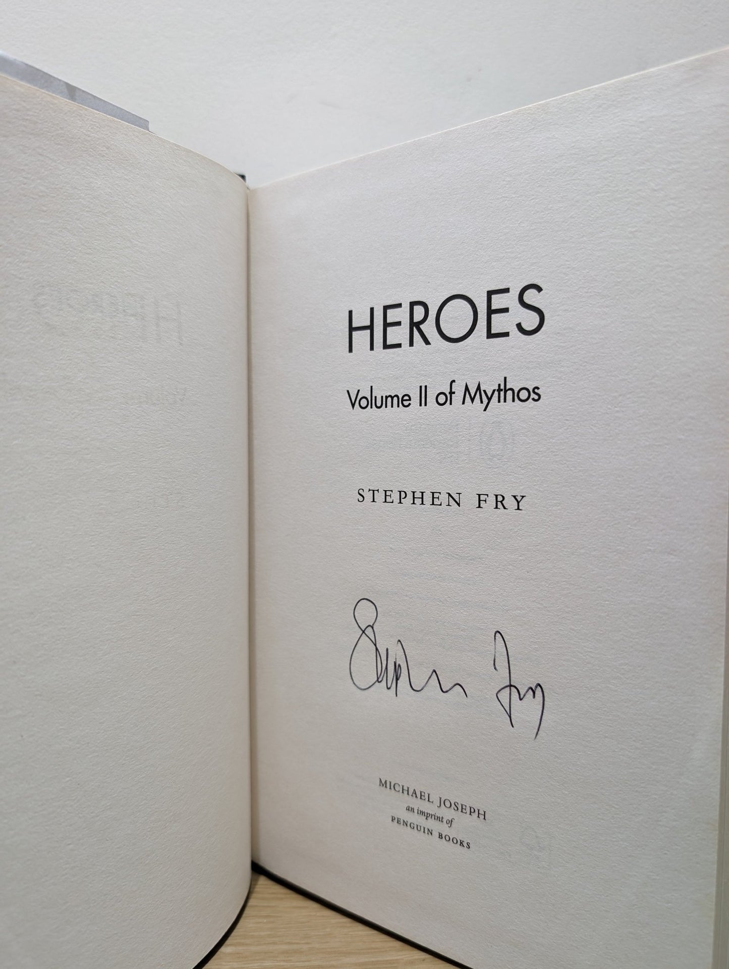 Mythos; Heroes; Troy by Stephen Fry (Signed Set) - Fialta Books