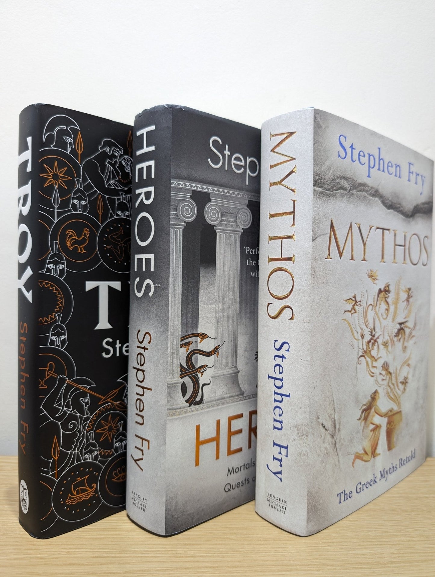 Mythos; Heroes; Troy by Stephen Fry (Signed Set) - Fialta Books