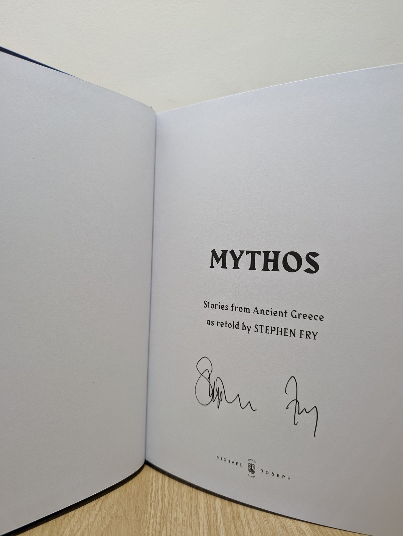 Mythos Illustrated: The Illustrated Story by Stephen Fry (Signed) - Fialta Books