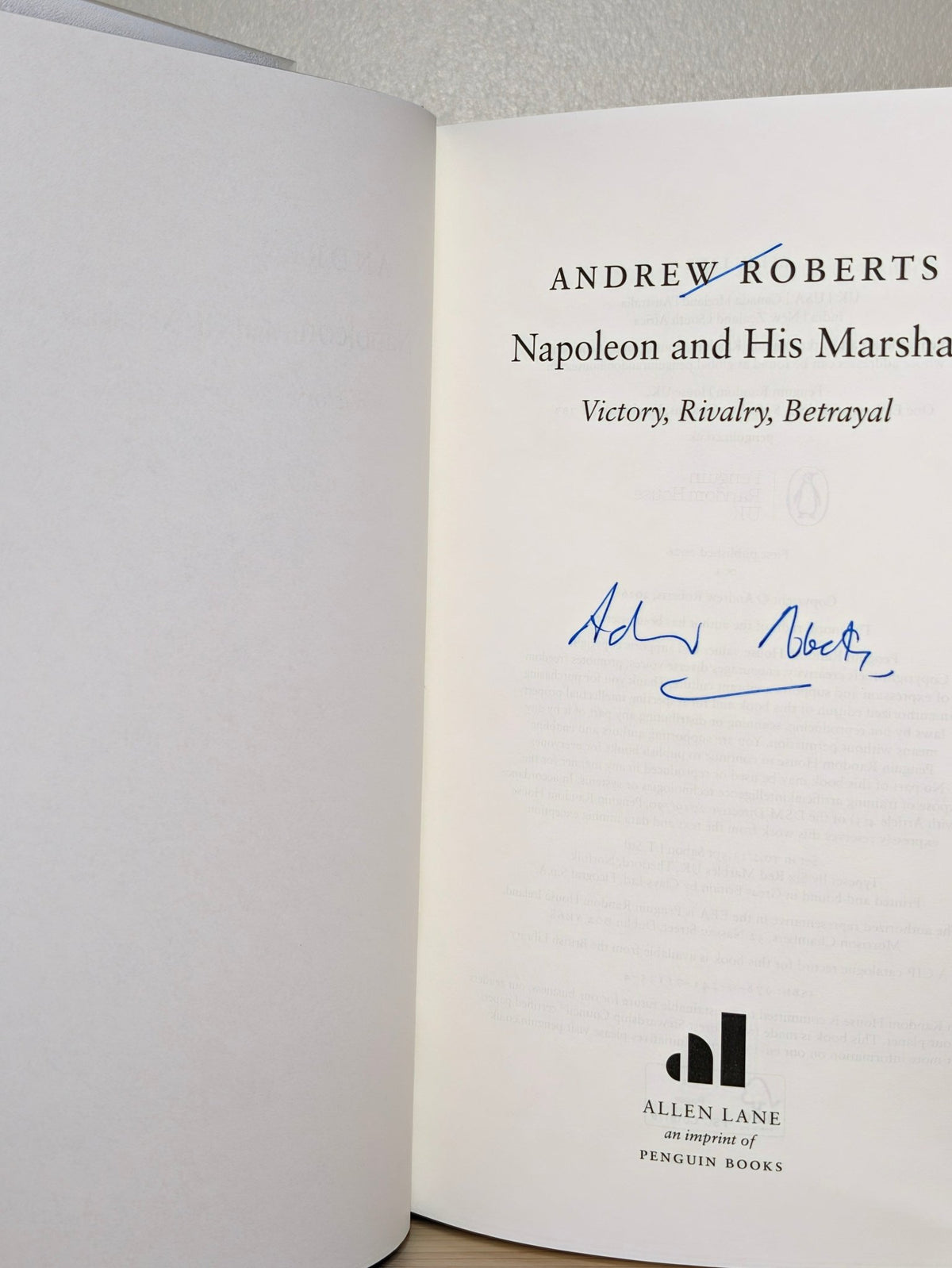 Napoleon and his Marshals by Andrew Roberts (Signed First Edition) - Fialta Books